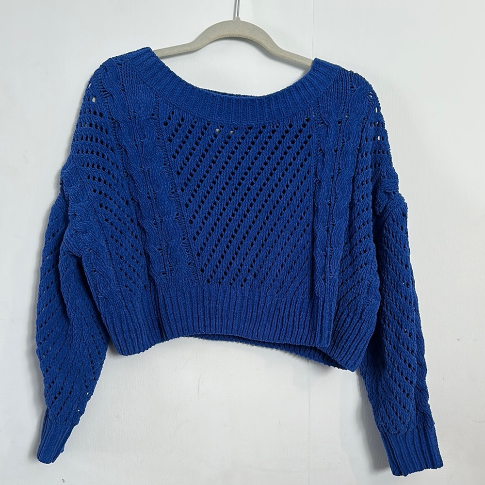 Urban Outfitters cropped Blue Knit Women's Sweater